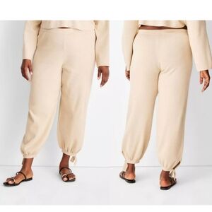 NWT Future Collective w/Jenny K Lopez Relaxed Leg Ankle Pants in Beige Size 3X